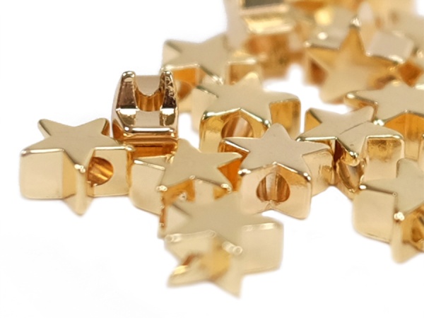 10stk Perle Stern Gold 5mm