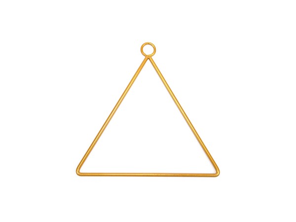 Dreieck mit Anhänger / Makramee Gold