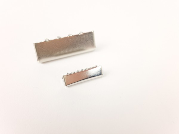 Klemmschnalle für Gurtband Ende 25mm und 40mm silber / pro Stück