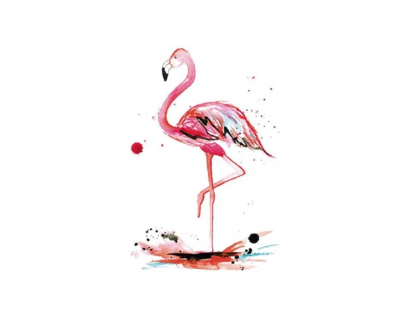 Bügelbild abstrakter Flamingo