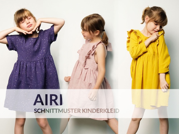 Schnittmuster Airi / Kinderkleid mit Volant / Stoff&amp;so / Grösse 74-152
