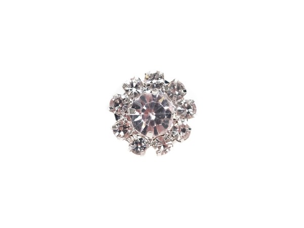 Blumen Diamant Knöpfe 16mm silber
